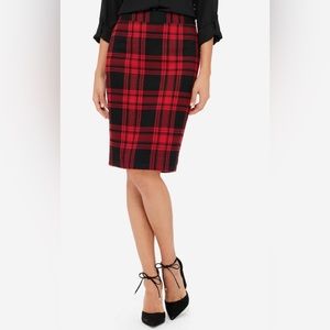 Womens red and black plaid the limited pencil skirt size 6